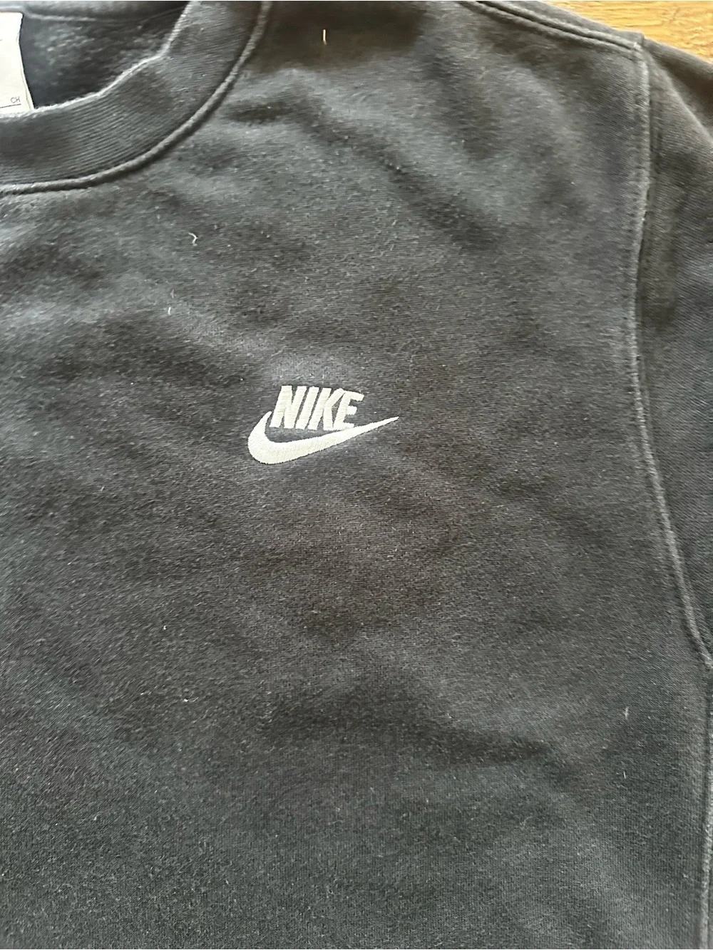 Nike Sportswear Club Fleece Sweatshirt Mens S Black Crewneck Pullover Athletic